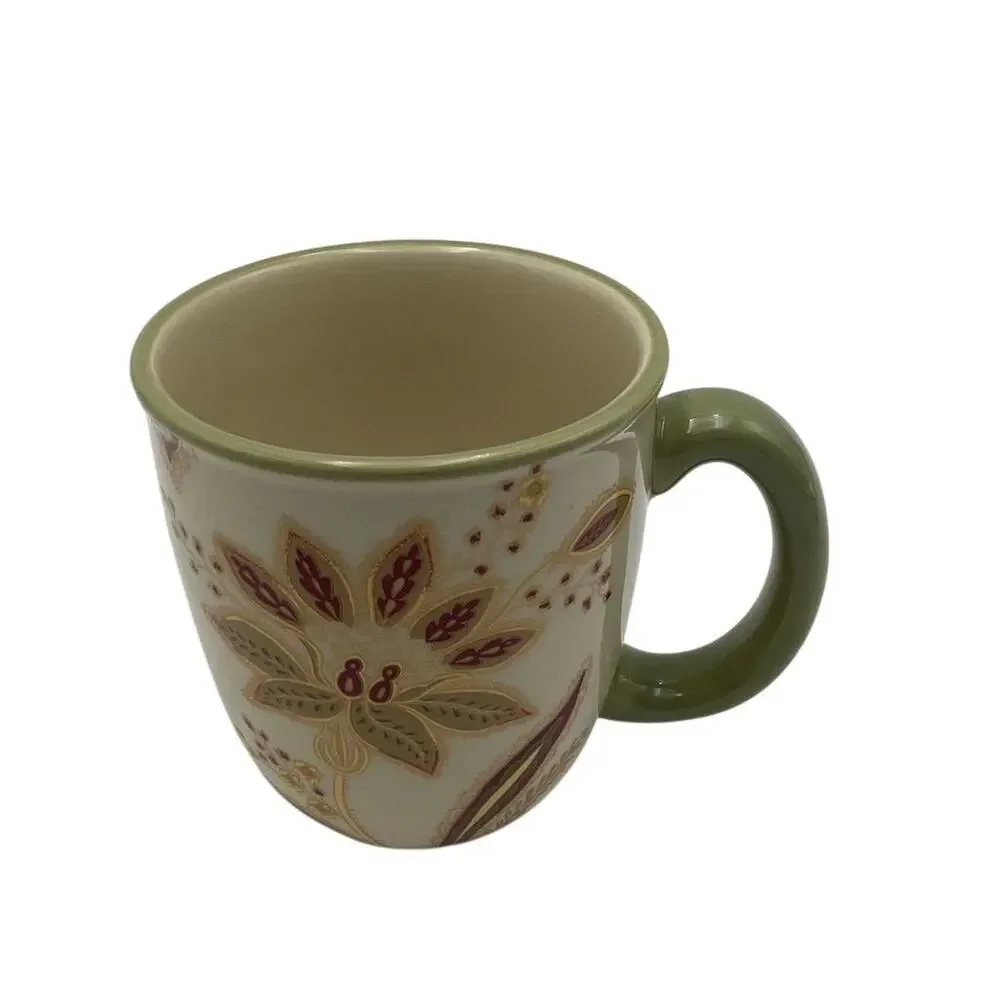 Jaclyn Smith Traditions Floral Ivory Ceramic‎ Mug Multicolor
